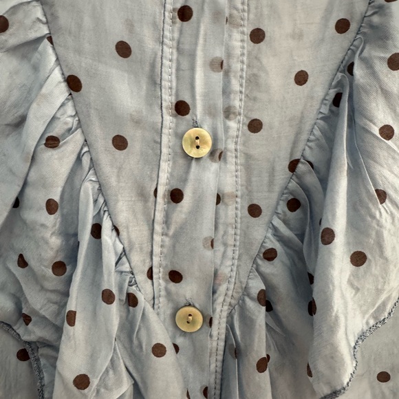 Women's Ruffled Polka Dot Top - e - Picture 4 of 5